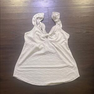 Chic White Eyelet Women's Blouse